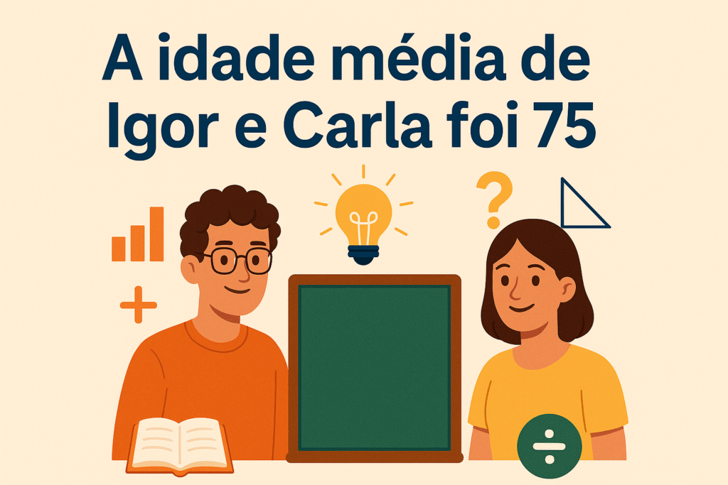 A idade média de Igor e Carla foi 75