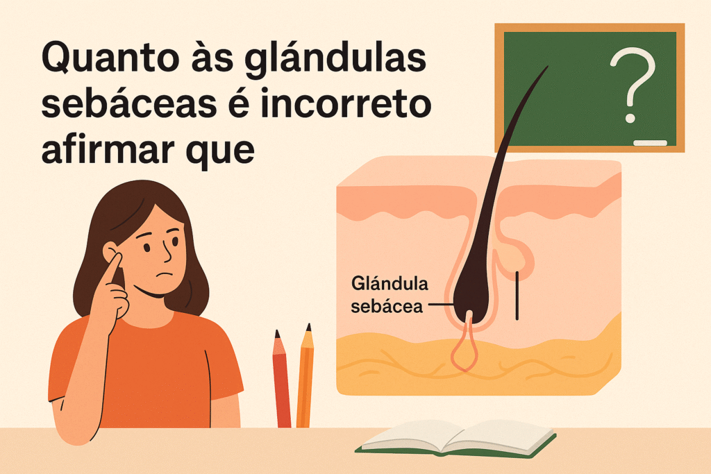 Quanto às Glândulas Sebáceas é INCORRETO Afirmar que