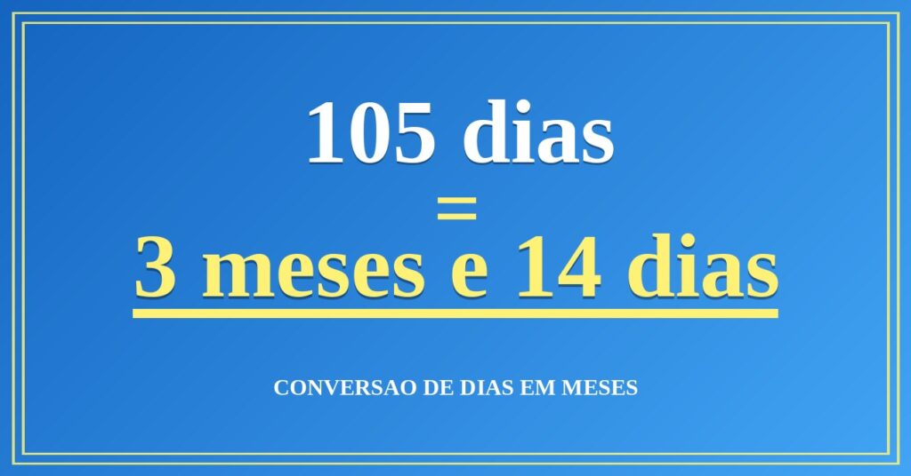 105 dias são quantos meses — resultado: 3,45 meses